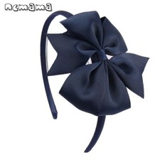 Candy Color Headband-4Inch Grosgrain Ribbon Bow Hair Band Solid Hair Accessories