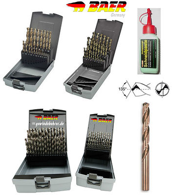 Spiralbohrer Set HSSG Cobalt Metallbohrer Edelstahl Bohrer Auswahl BAER