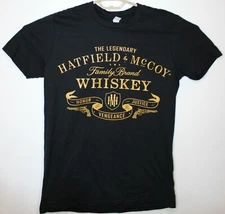 Anvil Adult Medium Legendary Hatfield & McCoy Family Brand Whiskey Black Shirt 