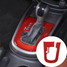 Red Carbon Fiber Central Gear Shift Panel Cover Trim Decor For Kia Soul 2009-13
