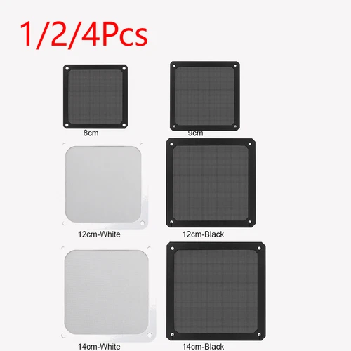 1-4x 80-140mm Computer Fan Filter Grills Mesh Magnetic Dustproof Case CoverBlack
