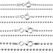 925 Sterling Silver Ball Chain Necklace 14" 16" 18" 20" 22" 24" 26" 28" 30"