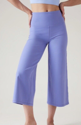 Athleta Elation Wide Leg Crop Pull On Pants Blue Purple Periwinkle Yoga New S