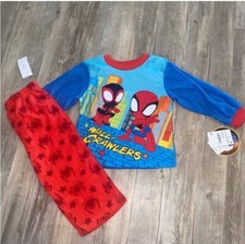New AME Sleepwear Marvel Spider Man Fleece 2-Piece Pajama Set Size 2T