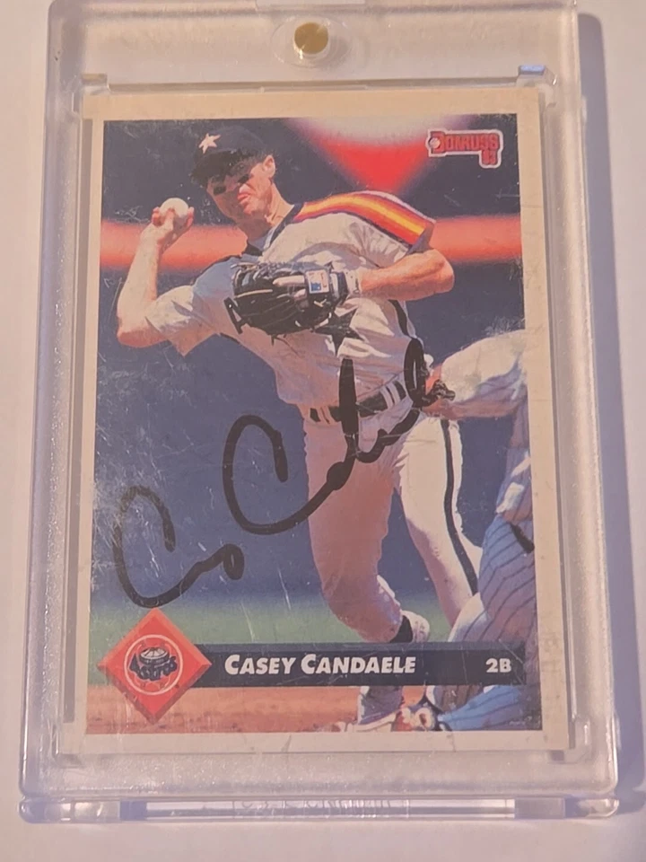 Casey Candaele #536 Signed 1993 Donruss MLB Baseball Card AUTO Astros - Image 2 of 4
