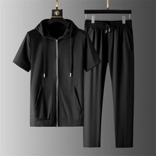 Mens Tracksuit 2-Piece Set Short Sleeve T Shirts and Pants Sweatsuit Outfit Set
