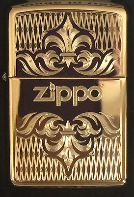Zippo Windproof Brass Lighter With Regal Design & Zippo Logo