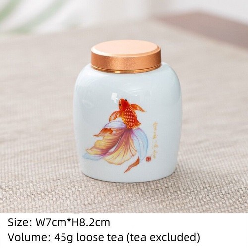 Canister With Lid Sealed Jar For Loose Tea Small Size Porcelain Floral Print New - Picture 23 of 38