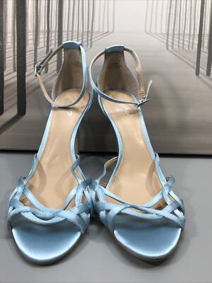 Jewel By Badgley Mischka Womens Light Blue Sandal Heels Size SKU#6623 