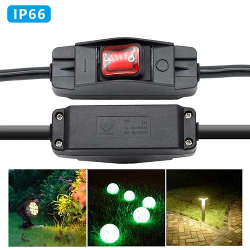 Cable de extensión exterior de 3 clavijas con interruptor de encendido/apagado interruptor impermeable 15A 1875W - Imagen 12 de 12