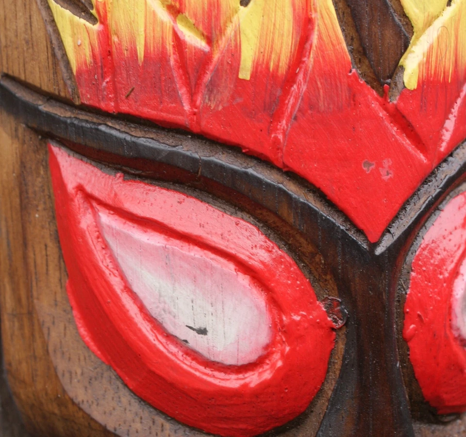 CLEARANCE 30cm Tiki Bar Wall Mask Wooden TikiBar Decoration SECONDS 1 - Image 4 of 4