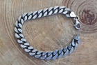 Sterling Silver .925 Heavy Cuban Link Bracelet 8" Italy