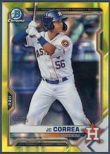 JC Correa 2021 Bowman Chrome Draft Yellow Lava Refractor Prospect #BDC-29 #d/75