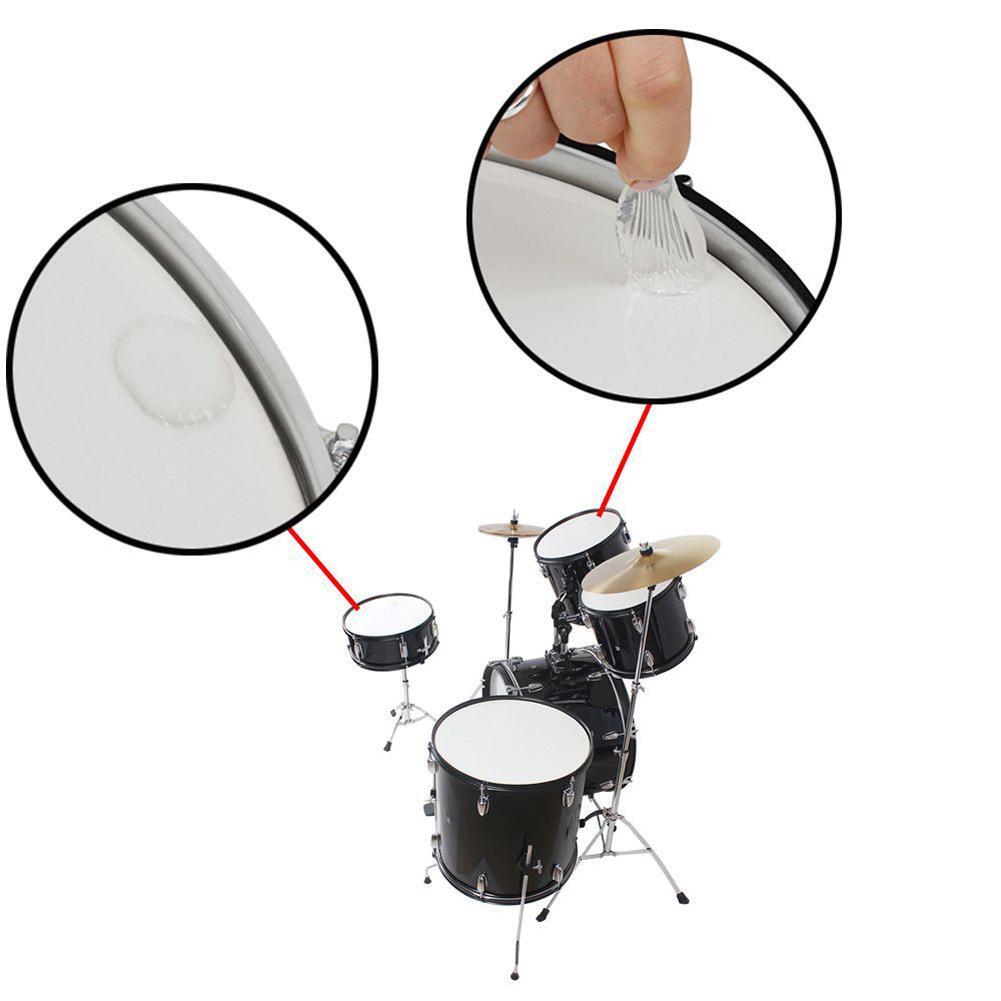6pcs/set Silicon Gel Snare Drum Mute Pads Transparent Drum Damper