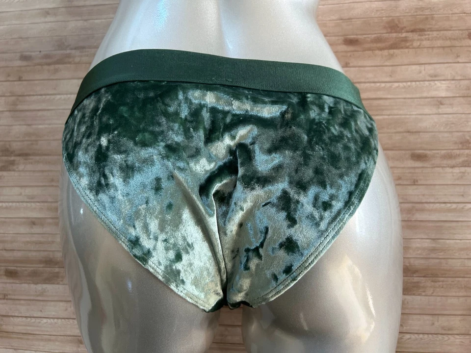Nuevo con etiquetas ROSA Victorias Secret Bikini Terciopelo Aplastado Bragas Verde L Grande Foto 4 de 4