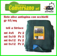 TELO RETE RACCOLTA OLIVE ANTISPINA 85 gr/mq strisce angolo rinforzato occhiello 