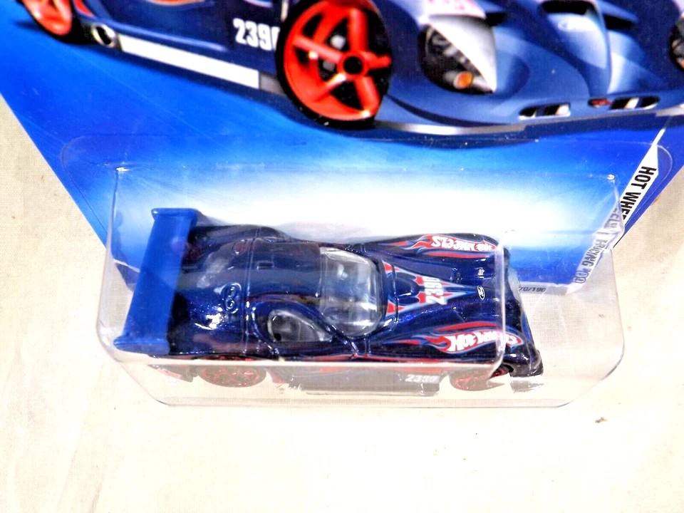 Hot Wheels #70 HW Racing 2009 4/10 Panoz GTR-1 variación azul oscuro con 5 rayos rojos Foto 3 de 4