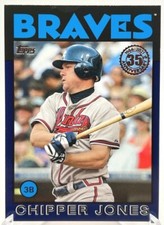 2021 Topps Chipper Jones Blue 1986 Insert #86B-64 35th Anniversary Braves HOF