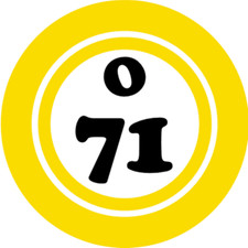 O 71 O71 Bingo Ball - 3 Inch Circle Sticker 3" x 3" - Hobby Number Board Lucky