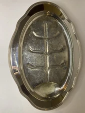 Vintage Oval SheffIeld Silver Co EPNS Silver Plate Footed Meat Serving Platter