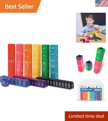 Gift of Learning: 51 Interchangeable Fraction Cubes - Perfect for Young Learners