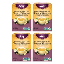 Yogi Tea Blackberry Apple Cider Digestive Awakening Tea - 16 Tea Bags per Pac...