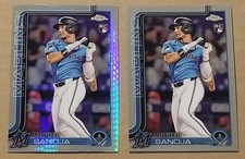 2025 Topps Chrome Javier Sanoja Rookie Card Prism Refractor+Base RC Miami No. 76