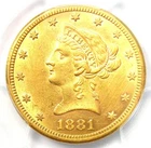 1881-CC Liberty Gold Eagle $10 Carson City Coin - PCGS AU Detail - Near MS/UNC