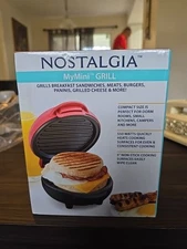 Nostalgia MyMini Griddle 5" Non-Stick Cooking Surface MGR5CRL BRAND NEW 