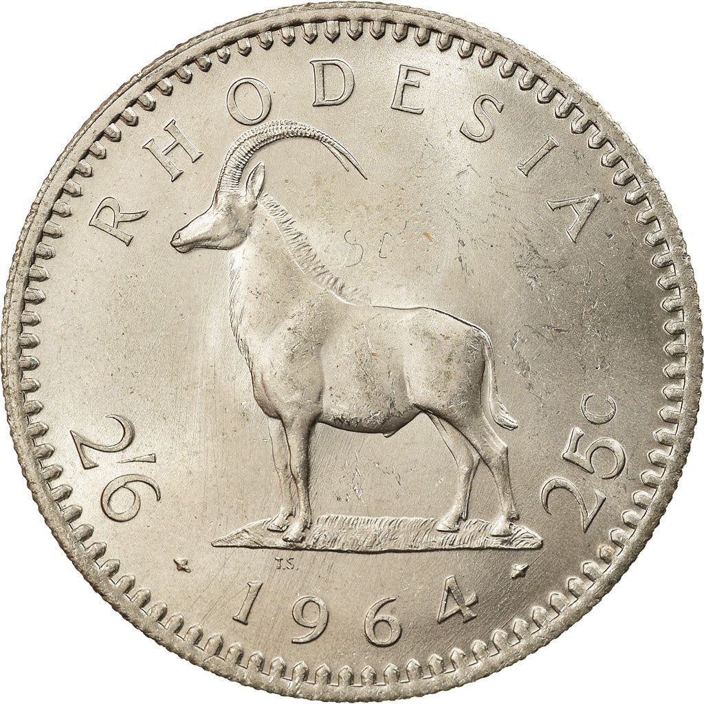Rhodesia | 2.5 Shillings / 25 Cents Coin | Elizabeth II | Antelope