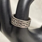 Vintage WJ Sterling Silver 925 Celtic Knot Band Ring Size 9 Artist Signed