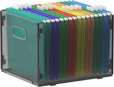 sstar Hanging File Organizer, Mesh File Folder Organizer File Crate File