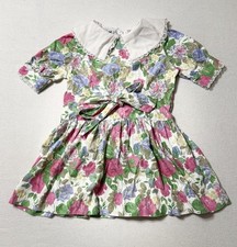 Vintage Toddler Dress  The Little Trotter  Floral Size 6   Peter Pan Collar