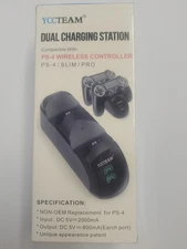 YCCTEAM Dual Charging Station Compatible With PS-4 Wireless Controller Charger