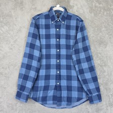 Polo Ralph Lauren Shirt Mens Small Blue Plaid Long Sleeve Button Down Classic