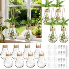 12 PCS 3.15" Plastic Window Propagation Stations Hanging Vases Plant Test Tube