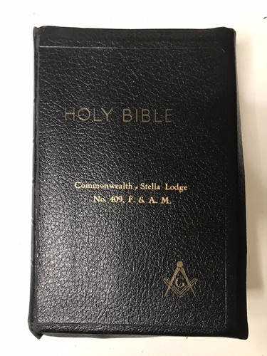 Holy Bible With Masonic Helps Commonwealth Stella Lodge No 409 F & AM