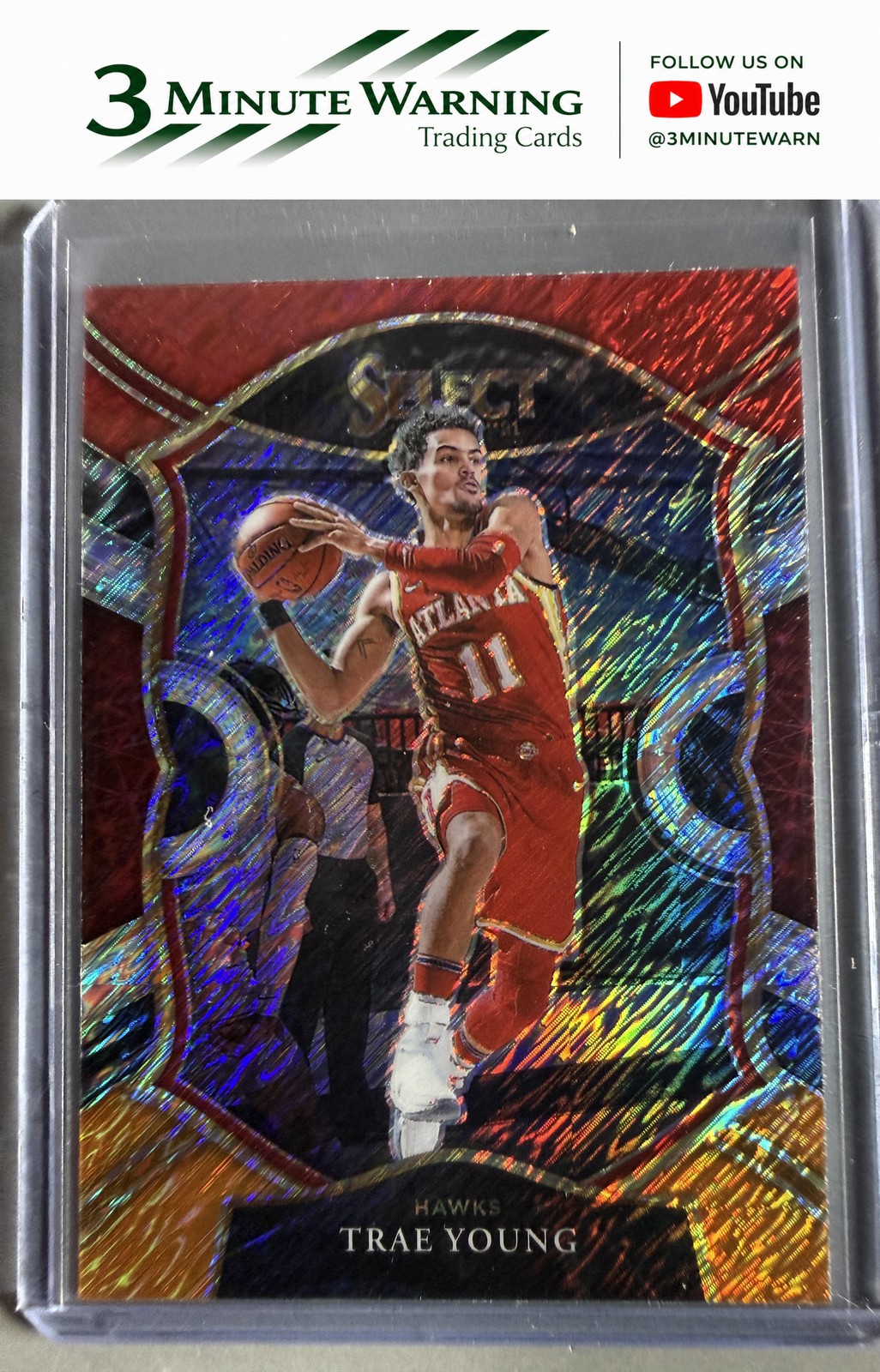 2020-21 Panini Select #2 Trae Young Red White Orange Shimmer