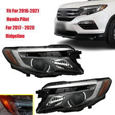 Pair For 2016-2018 Honda Pilot 2017-2020 Ridgeline Halogen Headlights Wo Led