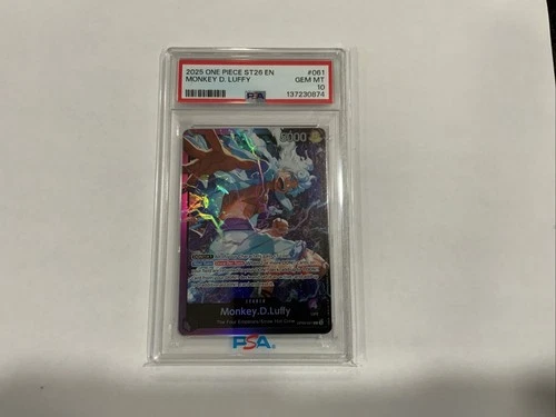 2025 One Piece TCG Monkey.D.Luffy ST26 OP09-061 Leader FOIL PSA 10 -RARE LOW POP