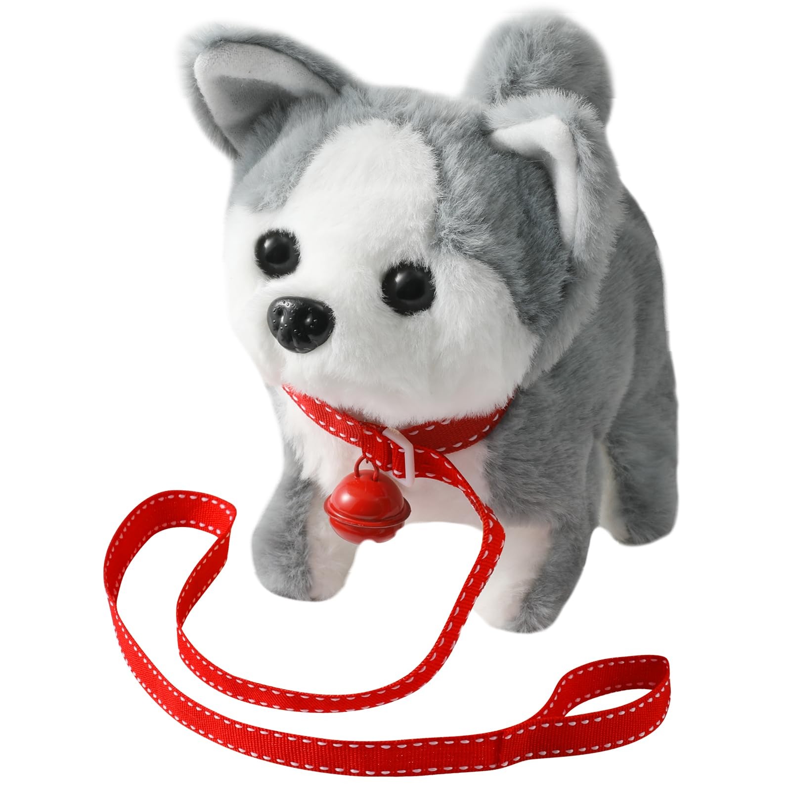 KSABVAIA Plush Husky Toy Puppy Electronic Interactive Dog 5.9 Inch, 