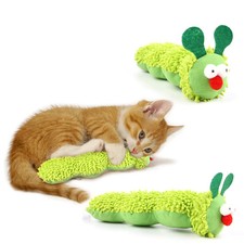 Caterpillar Catnip Toy Silvervine Dental Chew - Interactive Plush Kicker for Cat