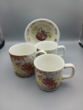 1988 Wedgwood Collection Of Rupert Bear Cups & Cereal Bowl