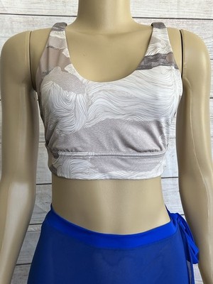 Joy Lab Women Tan Beige Abstract Pattern Sport Bra Size M