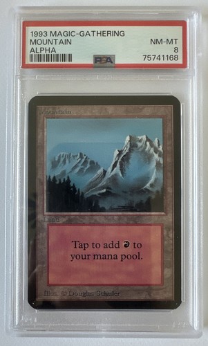 Magic The Gathering Mountain (B) Alpha Edition PSA 8 Near Mint