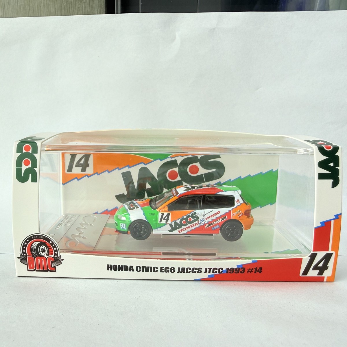 BMC 1/64 Honda Civic EG6 JACCS JTCC 1993 #14 Shenzhen Cool Car