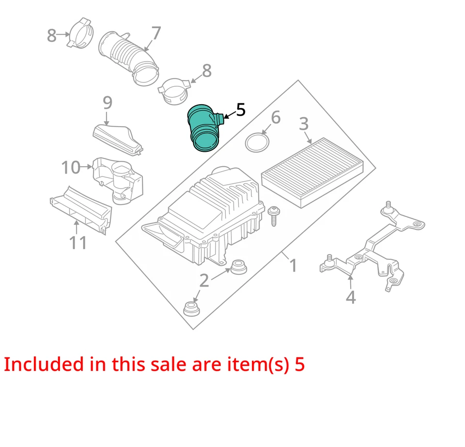 Medidor de flujo de aire másico Touareg 2013 sensor MAF OEM 161 k millas - LKQ416539184 Foto 4 de 4