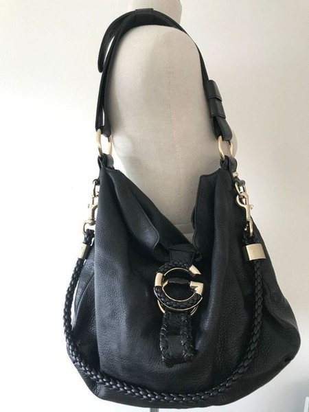 Gucci G Wave Hobo Handtasche aus schwarzem Leder