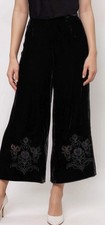  398 NWT Johnny Was Jade Black Lilith Wide Leg Cropped Pants L60724-O Size 6