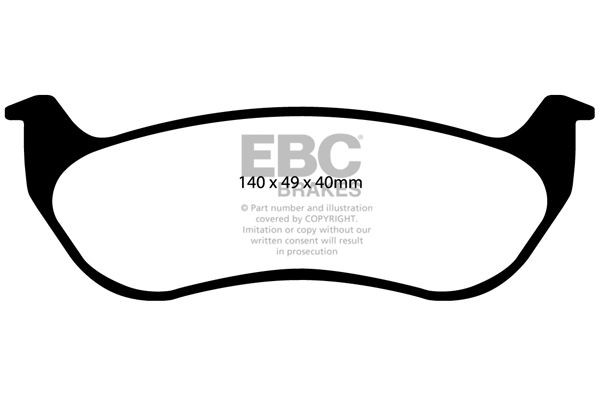 Brake Pad Set For Disc Brake Rear Fits Jeep Cherokee Wrangler EBC Brakes DP1673